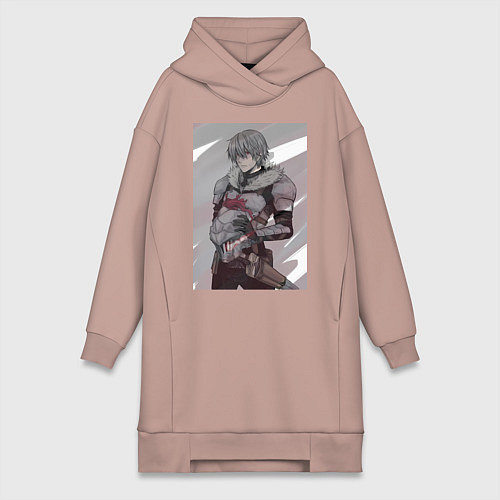 Женская толстовка-платье Убийца гоблинов воин рыцарь / Пыльно-розовый – фото 1