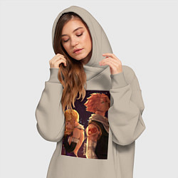 Женское худи-платье Хвост Феи Нацу Драгнил Люси Хартфилия, цвет: миндальный — фото 2