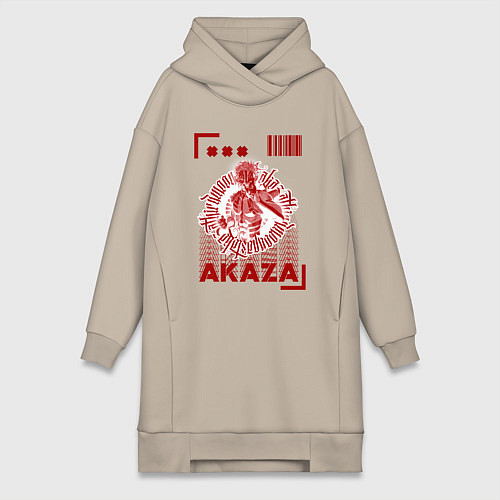 Женская толстовка-платье Demon Slayer - Akaza / Миндальный – фото 1
