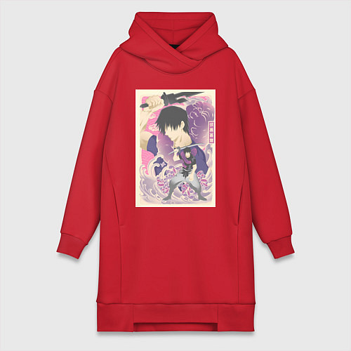 Женская толстовка-платье Магическая битва Тодзи Фусигуро сильнейший / Красный – фото 1