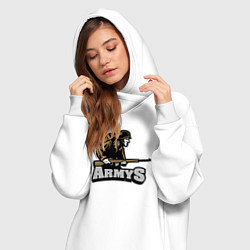 Женское худи-платье Armys, цвет: белый — фото 2