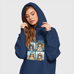 Женское худи-платье Праздничные аниме феи, цвет: тёмно-синий — фото 2