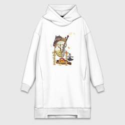 Женское худи-платье Ходячий замок: Studio Ghibli, цвет: белый