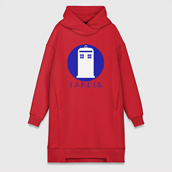Женское худи-платье Blue tardis, цвет: красный