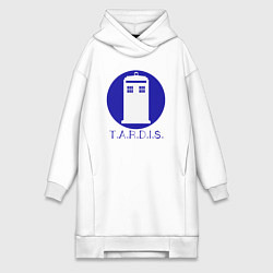 Женское худи-платье Blue tardis, цвет: белый