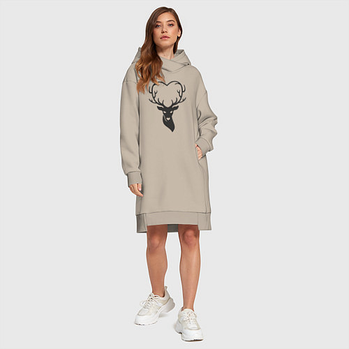 Женская толстовка-платье Love deer / Миндальный – фото 4