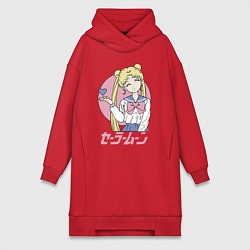 Женское худи-платье Прекрасная Сейлор Мун, цвет: красный