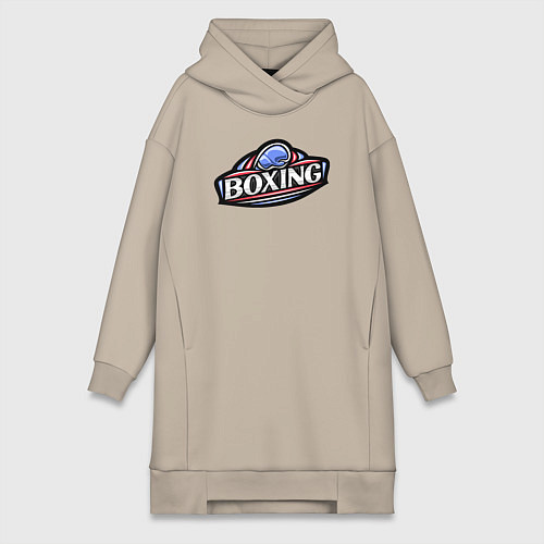 Женская толстовка-платье Boxing sport / Миндальный – фото 1
