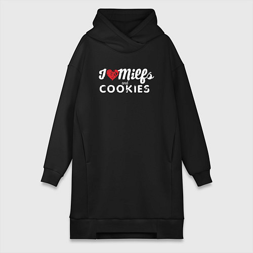 Женская толстовка-платье Milf and cookies милфа / Черный – фото 1