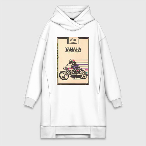 Женская толстовка-платье Мотоцикл Yamaha / Белый – фото 1