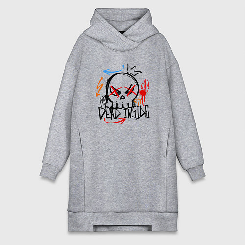 Женская толстовка-платье Мёртвый внутри / Меланж – фото 1