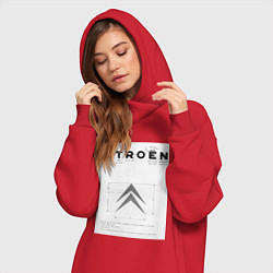 Женское худи-платье Citroen логотип, цвет: красный — фото 2