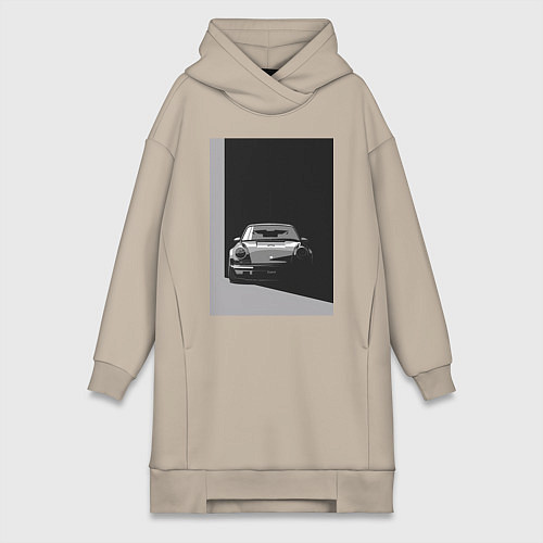 Женская толстовка-платье Porsche 911 легендарный автомобиль / Миндальный – фото 1