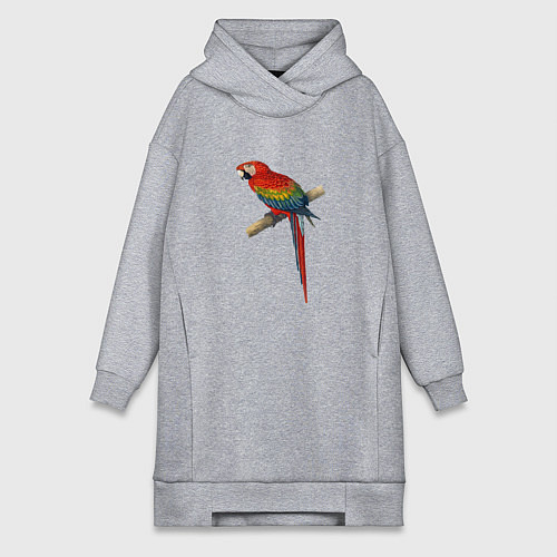 Женская толстовка-платье Попугай ara macaw / Меланж – фото 1