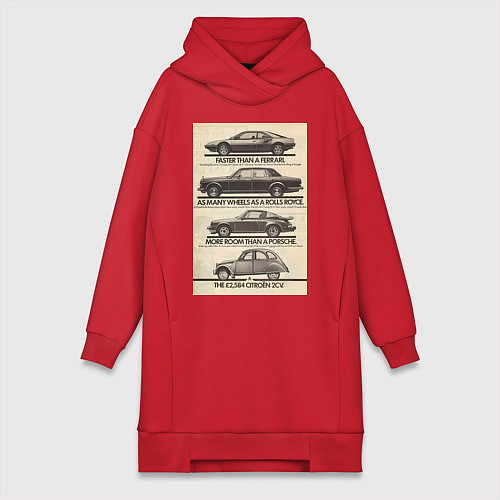 Женская толстовка-платье Citroen автомобиль / Красный – фото 1