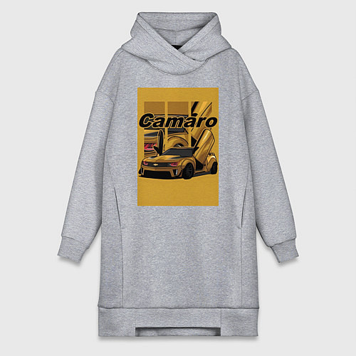 Женская толстовка-платье Chevrolet Camaro авто / Меланж – фото 1