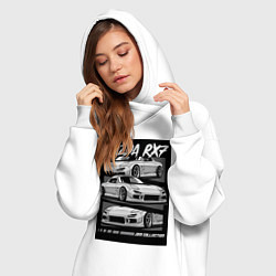 Женское худи-платье Mazda rx-7 JDM авто, цвет: белый — фото 2