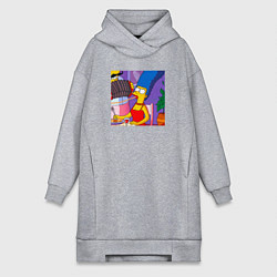 Женская толстовка-платье Мардж Симпсон спагетти болоньезе