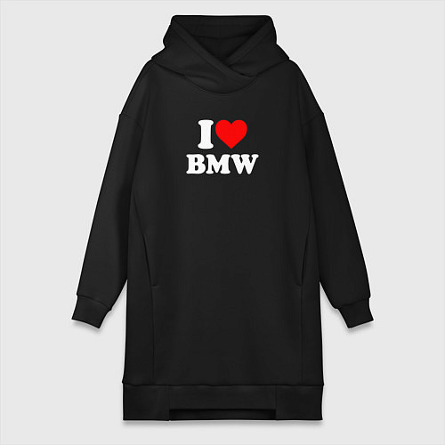 Женская толстовка-платье I love my BMW / Черный – фото 1