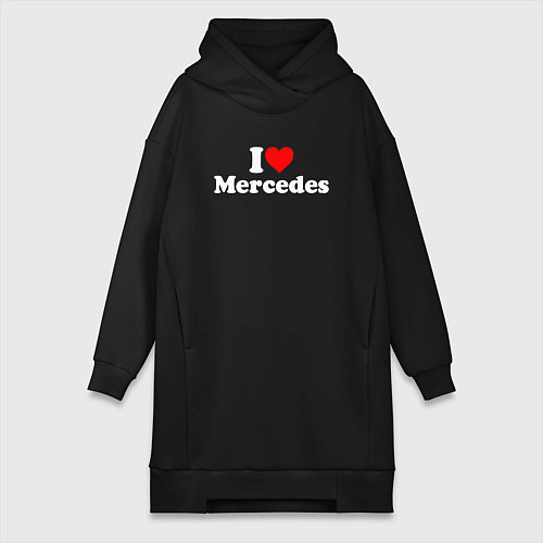 Женская толстовка-платье I love Mercedes / Черный – фото 1