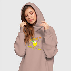 Женское худи-платье Friendly little lemon, цвет: пыльно-розовый — фото 2