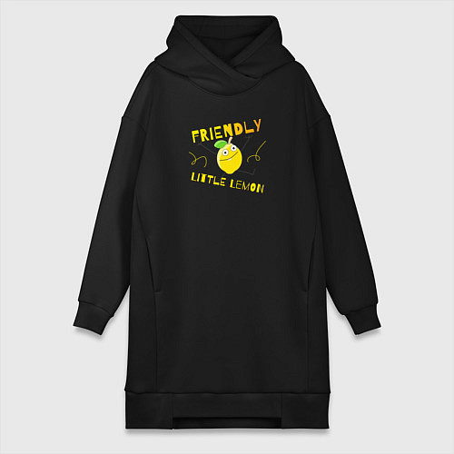 Женская толстовка-платье Friendly little lemon / Черный – фото 1