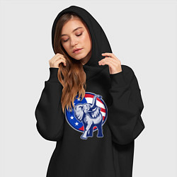 Женское худи-платье USA elephant, цвет: черный — фото 2