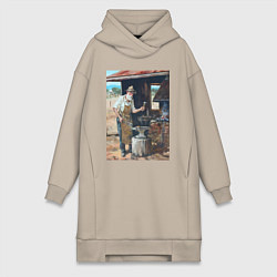 Женское худи-платье Металлург, цвет: миндальный