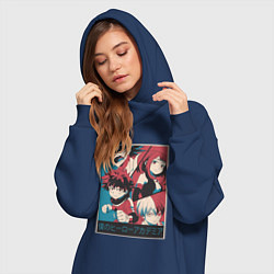 Женское худи-платье Моя геройская академия Деку Каччан Урарака Шото, цвет: тёмно-синий — фото 2