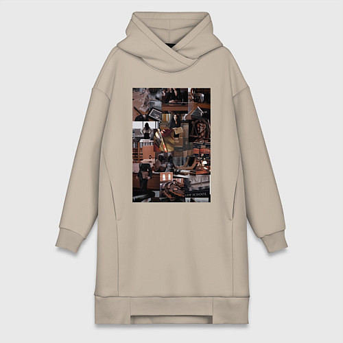 Женская толстовка-платье Юристы эстетика коллаж / Миндальный – фото 1