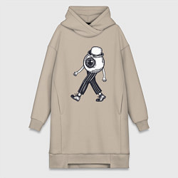 Женское худи-платье Глаз человек, цвет: миндальный