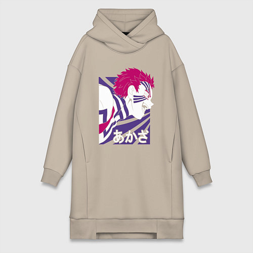 Женская толстовка-платье Клинок рассекающий демонов Акадза / Миндальный – фото 1