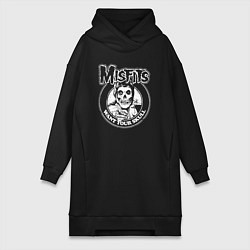 Женская толстовка-платье Misfits want your skull rock