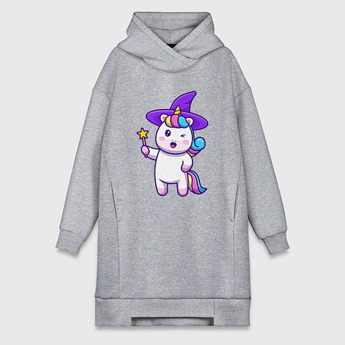 Женская толстовка-платье Фея единорожка / Меланж – фото 1