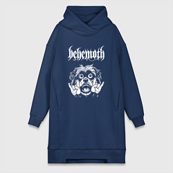 Женское худи-платье Behemoth rock dog, цвет: тёмно-синий
