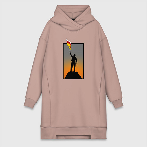 Женская толстовка-платье Человек с осетинским флагом / Пыльно-розовый – фото 1