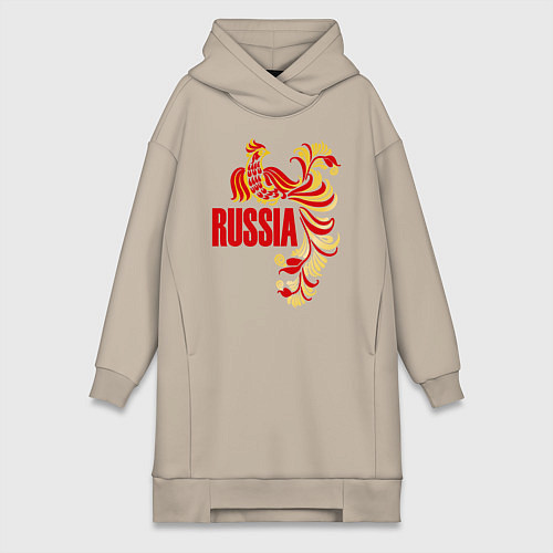 Женская толстовка-платье Russia / Миндальный – фото 1