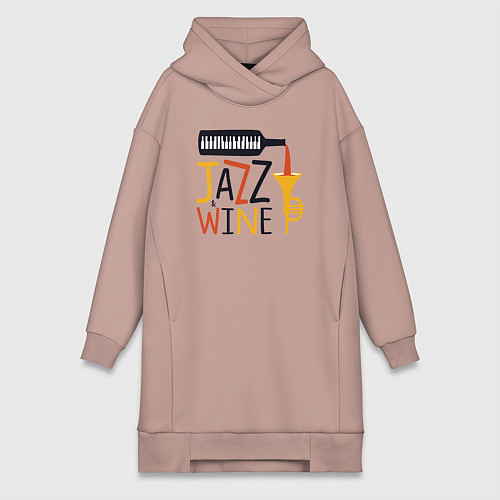 Женская толстовка-платье Джаз и винишко / Пыльно-розовый – фото 1