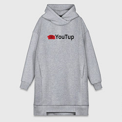 Женское худи-платье Youtup youtube, цвет: меланж