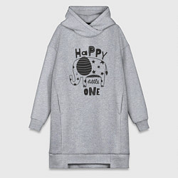 Женское худи-платье Счастливый малыш, цвет: меланж