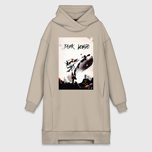 Женская толстовка-платье Тхэквондо боец / Миндальный – фото 1