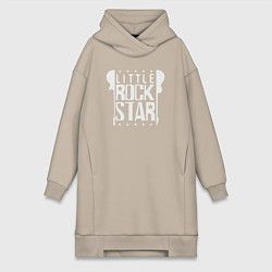 Женское худи-платье Маленькая рок звезда, цвет: миндальный