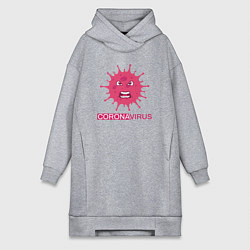 Женское худи-платье Pink coronavirus, цвет: меланж