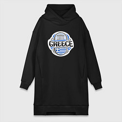 Женское худи-платье Греция, цвет: черный