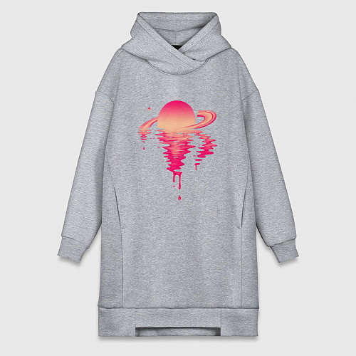 Женская толстовка-платье Вечер на Сатурне / Меланж – фото 1