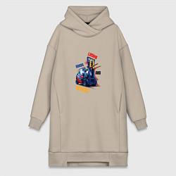 Женское худи-платье Подъемник настроения, цвет: миндальный