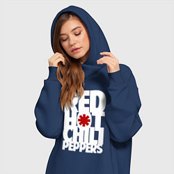 Женское худи-платье RHCP - title and logo, цвет: тёмно-синий — фото 2