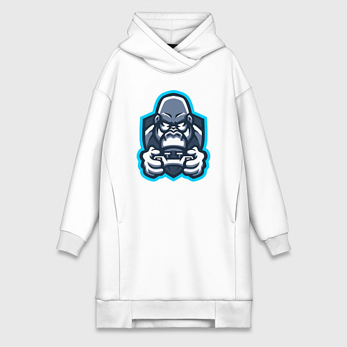 Женская толстовка-платье Gamer monkey / Белый – фото 1