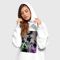 Женское худи-платье Ван-Пис Зоро Ророноа пират, цвет: белый — фото 2