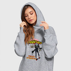 Женское худи-платье Моя геройская академия злодей Томура Шигараки, цвет: меланж — фото 2